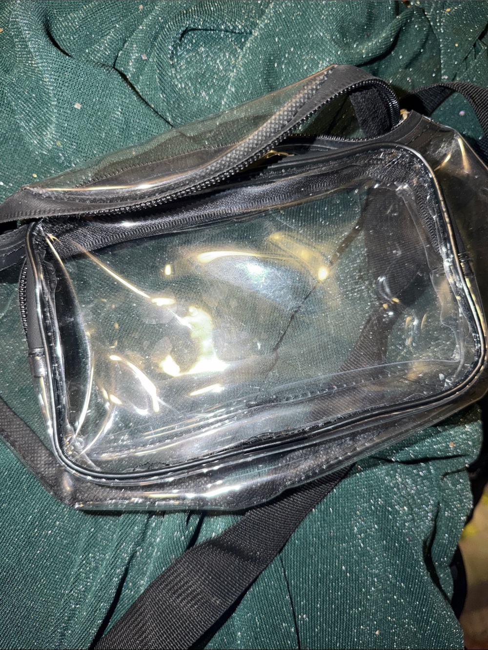 Clear PVC Crossbody Bag with Black Trim - Unbranded